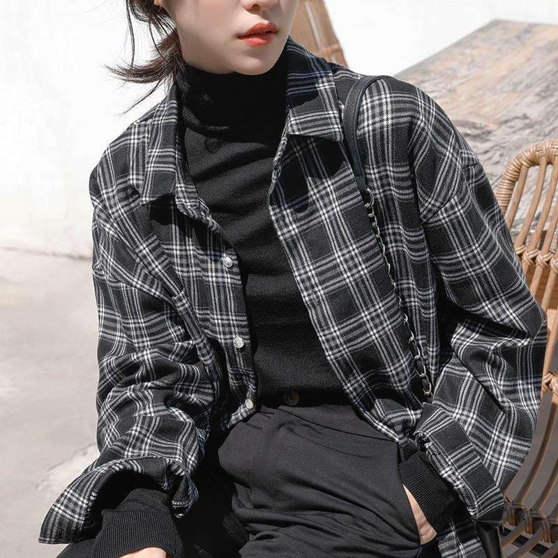 柄シャツ ゆったりチェック柄シャツジャケット