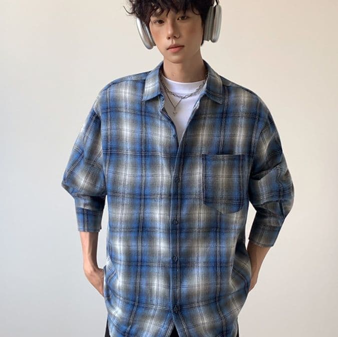 柄シャツ ゆったりシルエット柄シャツ