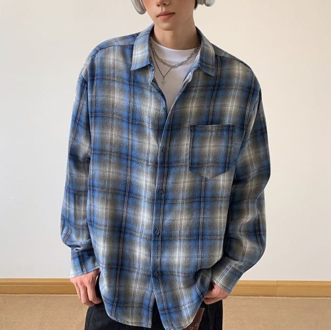 柄シャツ ゆったりシルエット柄シャツ