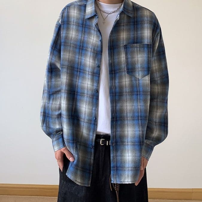 柄シャツ ゆったりシルエット柄シャツ