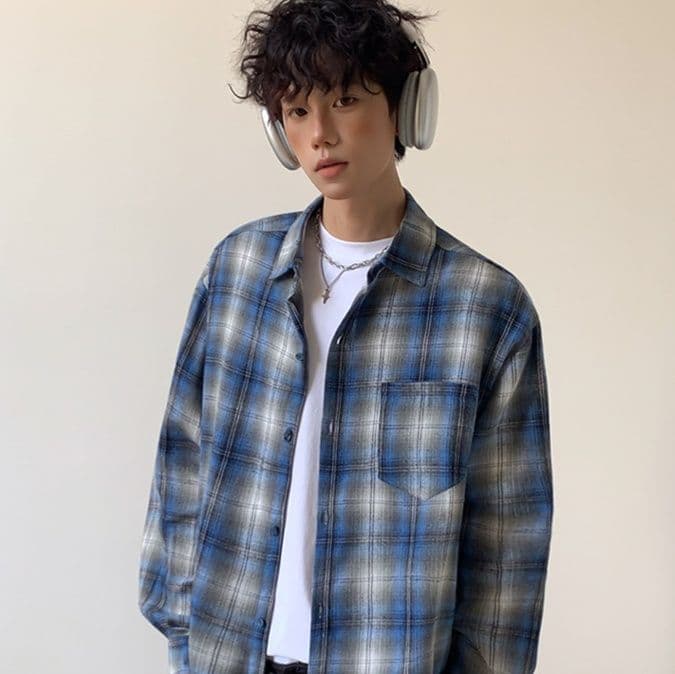 柄シャツ ゆったりシルエット柄シャツ