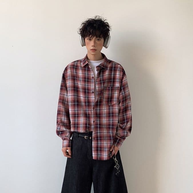 柄シャツ ゆったりシルエット柄シャツ