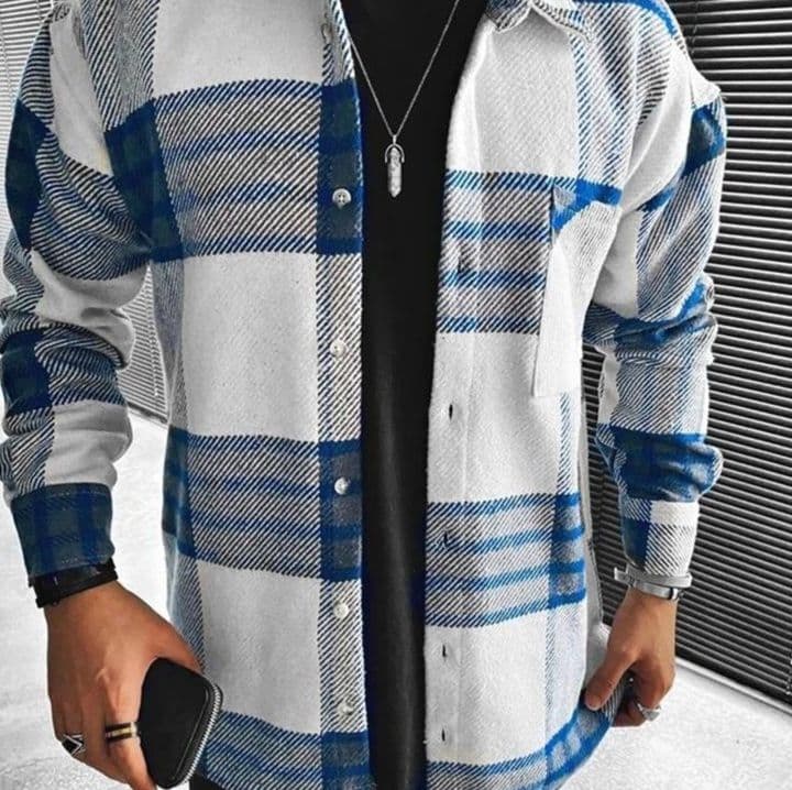 柄シャツ クラシック格子柄 長袖シャツ