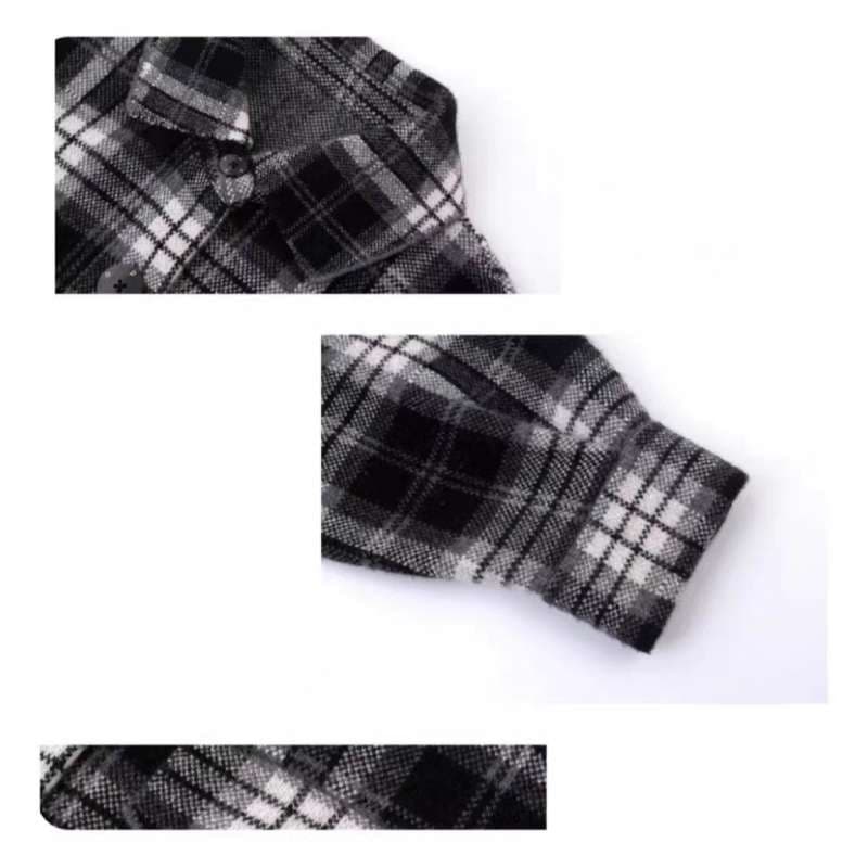 柄シャツ 秋冬スタイリッシュロングシャツ