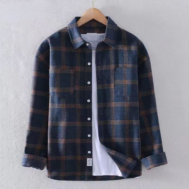 柄シャツ クラシック格子柄 長袖シャツ