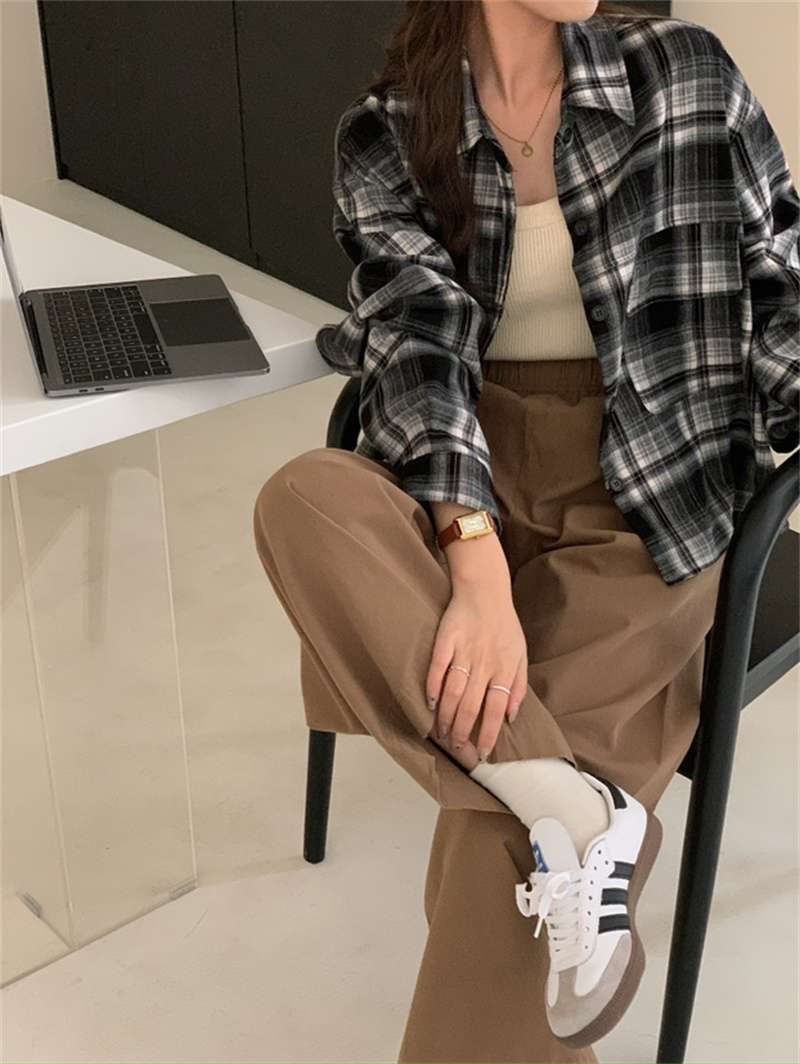 柄シャツ ゆったりチェック柄シャツ