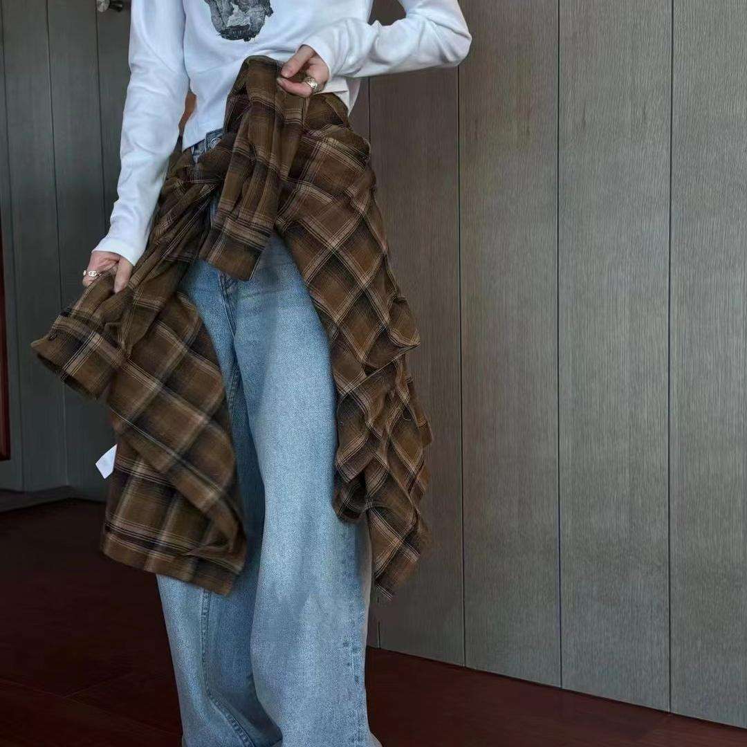 柄シャツ ゆったりチェック柄シャツジャケット