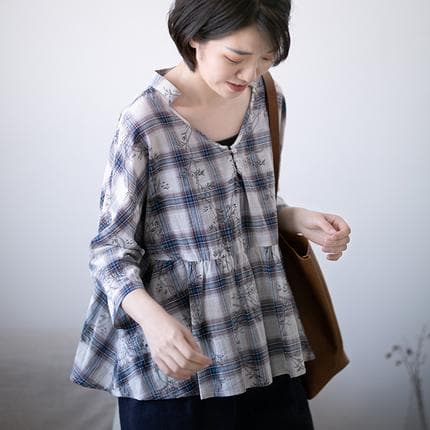 柔らか花柄柄シャツ