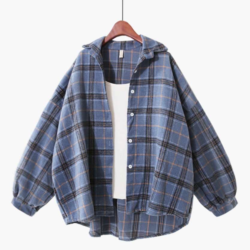 柄シャツ ゆったりチェック柄シャツジャケット