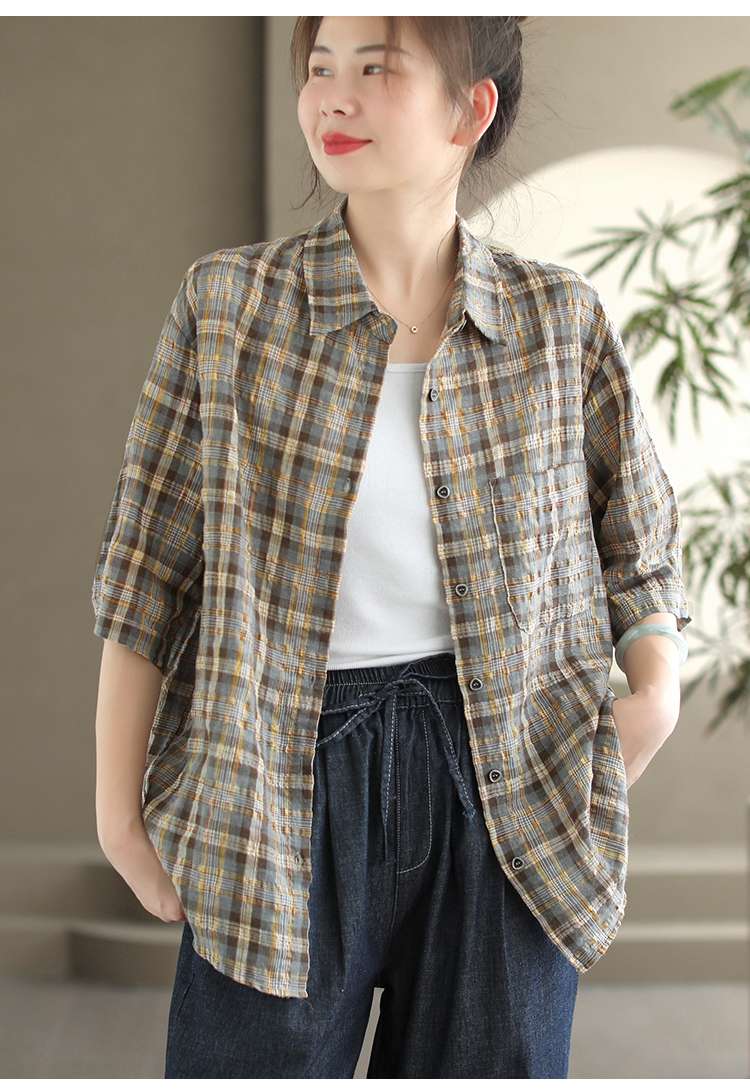 柄シャツ リラックス チェック柄 シャツ