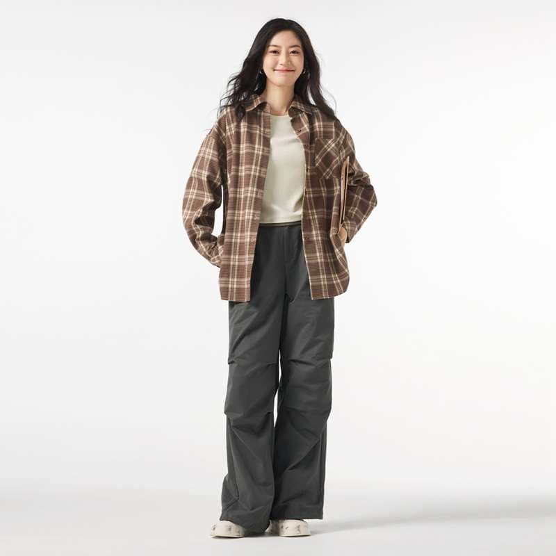 シンプル カジュアル 柄シャツ