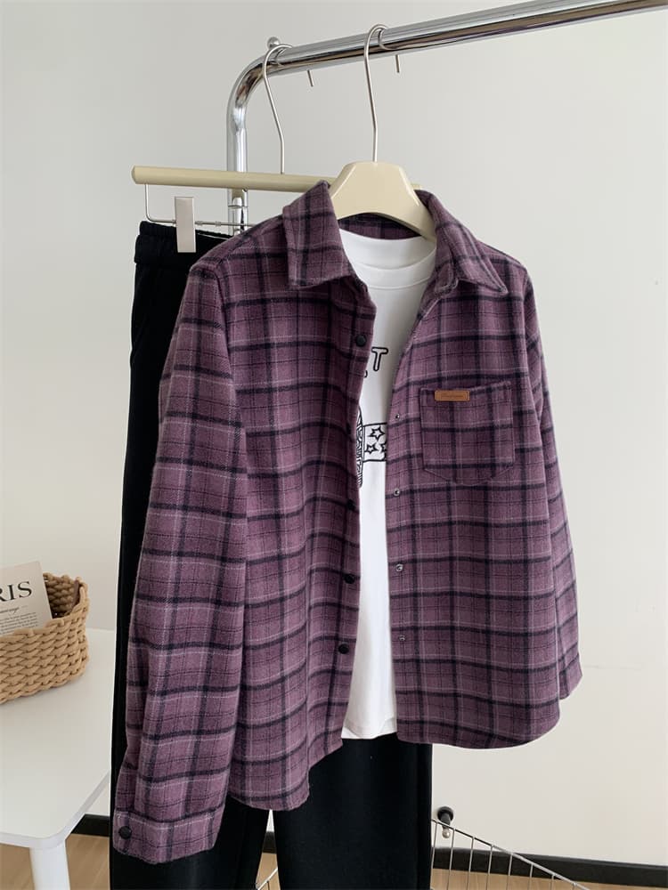 あったか起毛柄シャツ
