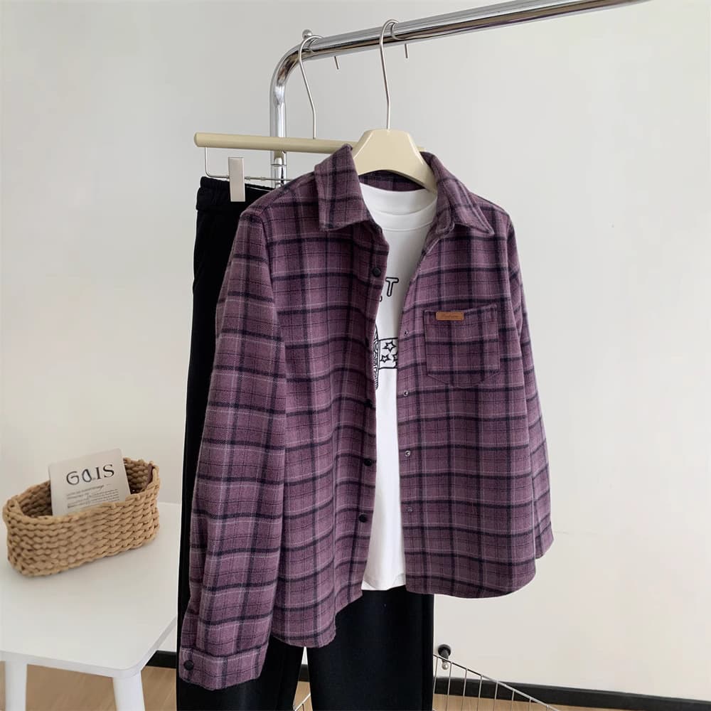 あったか起毛柄シャツ