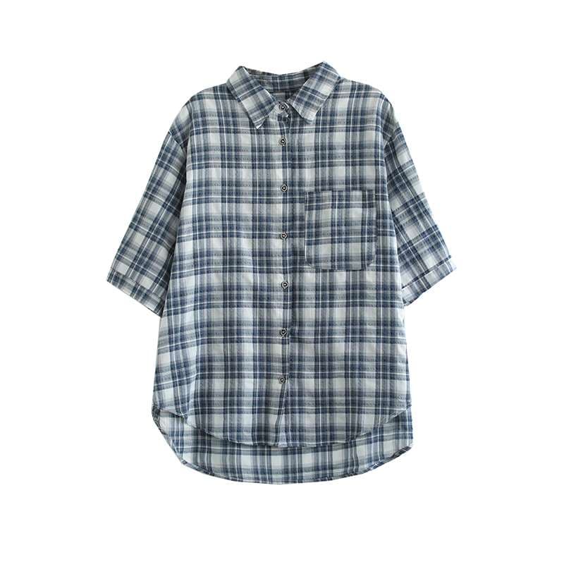 柄シャツ リラックス チェック柄 シャツ