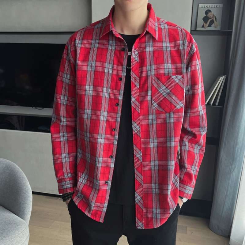 柄シャツ ゆったりシルエット チェック柄 シャツ