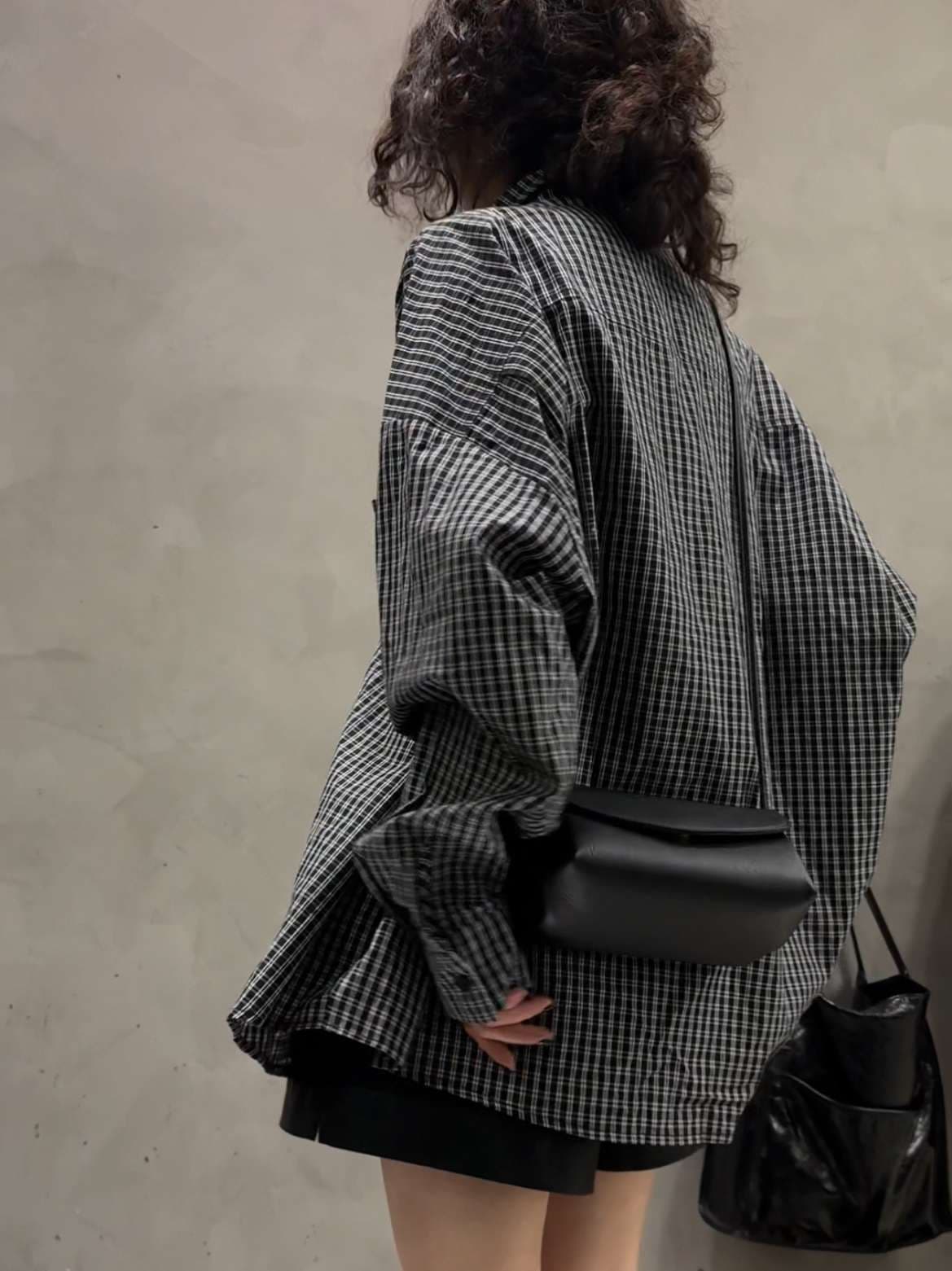 柄シャツ オーバーサイズ チェック柄シャツ