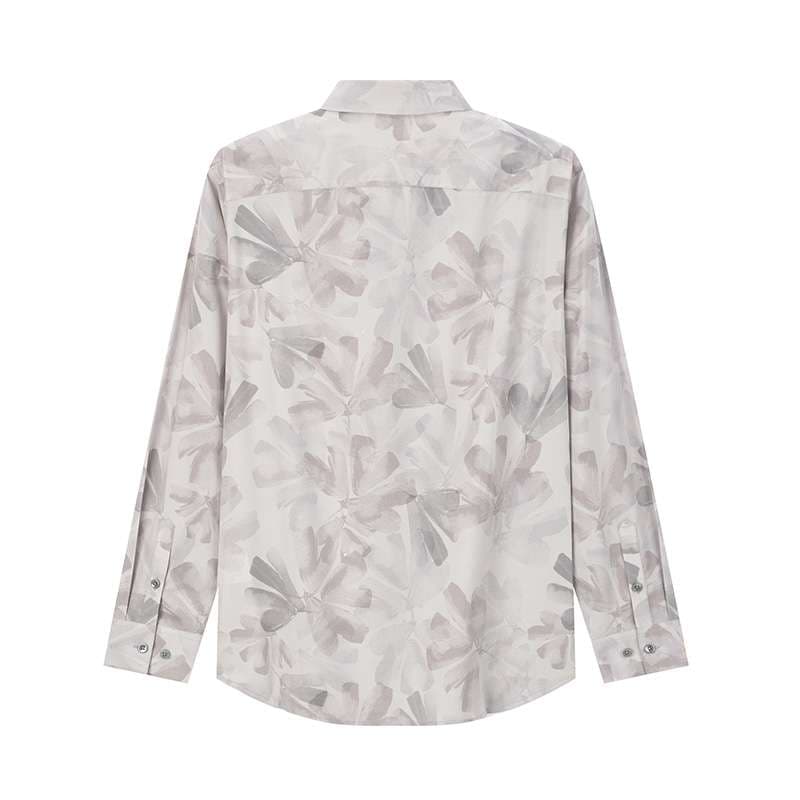 柄シャツ 優雅な花柄プリント長袖シャツ