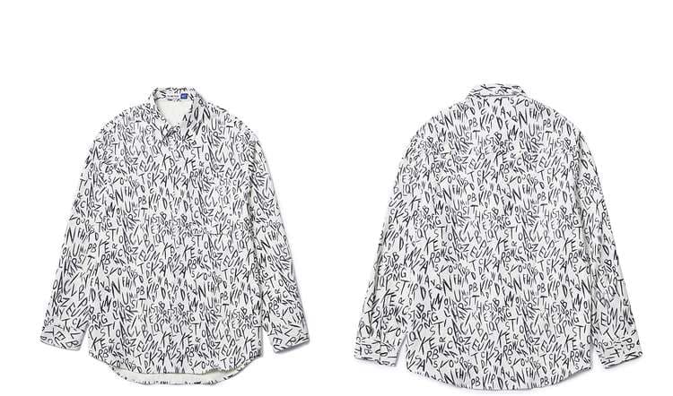 アルファベット柄シャツ