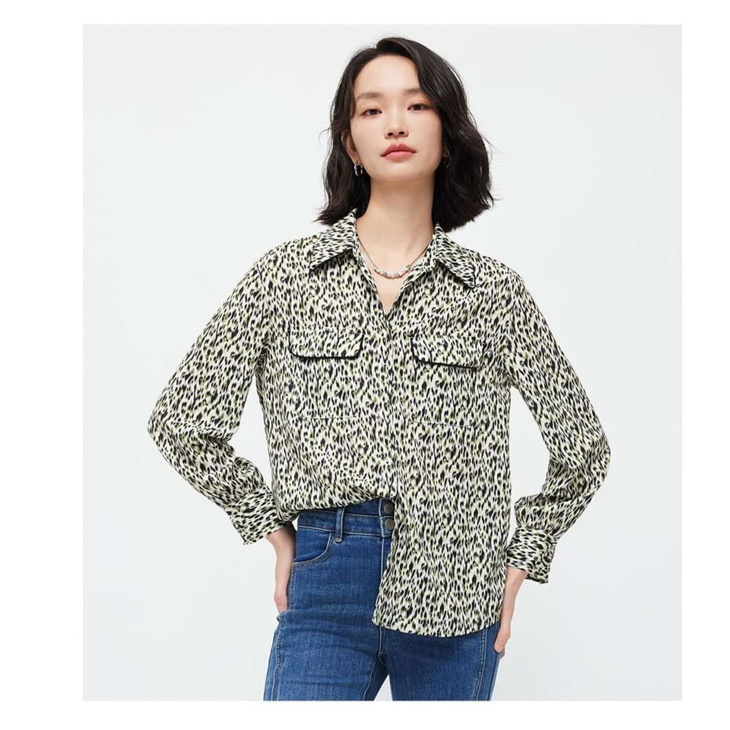 ヒョウ柄シャツ アニマルプリントミリタリーシャツ