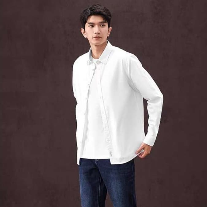 【除外】白柄シャツ　やわらかコットン柄シャツ・白柄シャツ