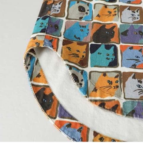 猫柄シャツ キュートな表情猫づくしシャツ