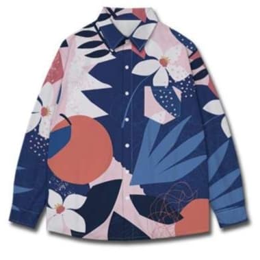 花柄シャツ　トロピカルリゾート花柄シャツ