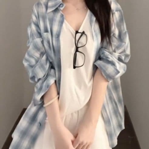 柄シャツ 涼やか爽快チェック柄シャツ