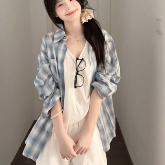 柄シャツ 涼やか爽快チェック柄シャツ