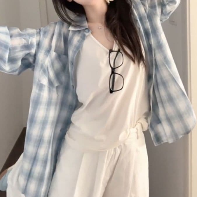 柄シャツ 涼やか爽快チェック柄シャツ