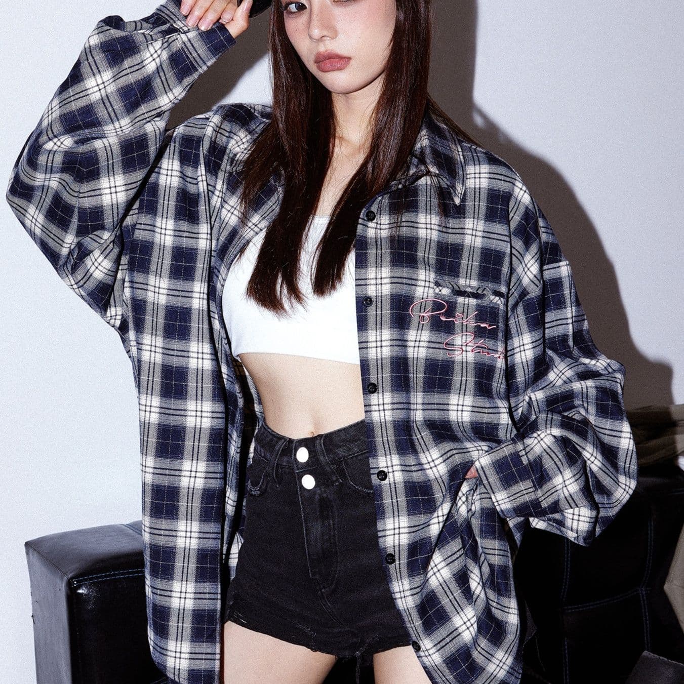 柄シャツ 柄シャツ クラシックタータンオーバーシャツ