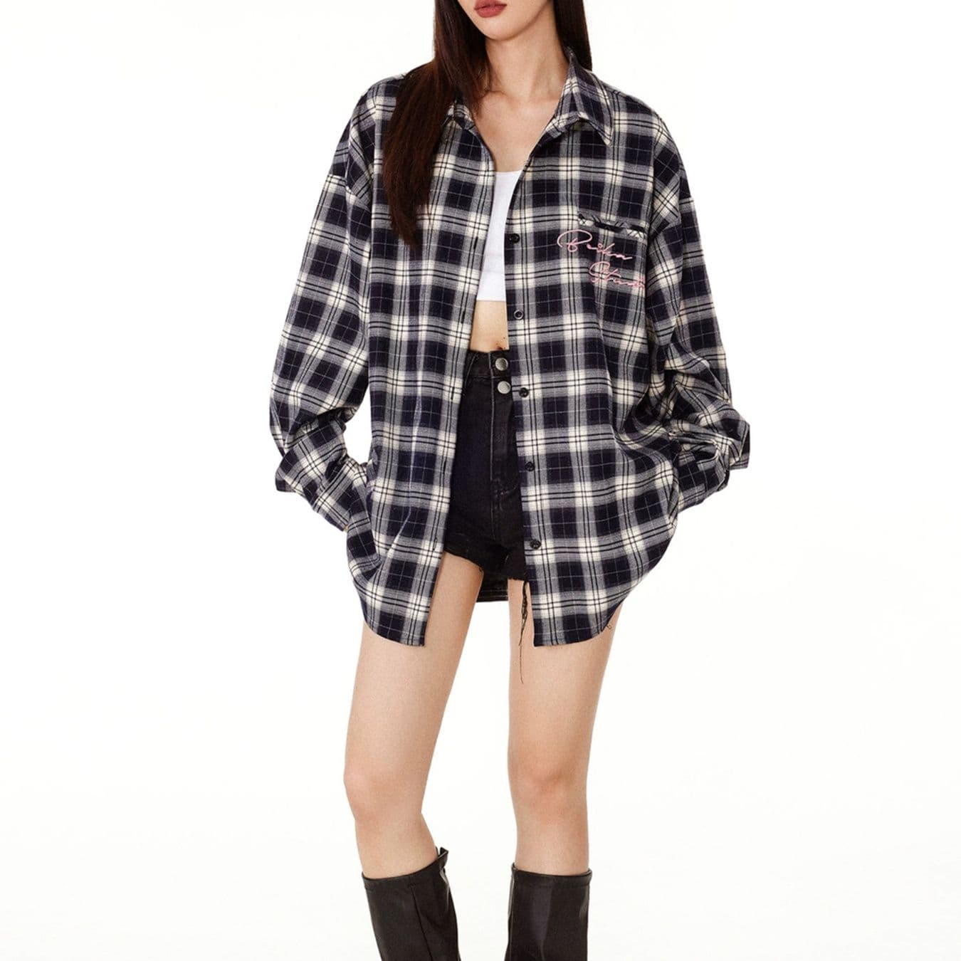 柄シャツ 柄シャツ クラシックタータンオーバーシャツ