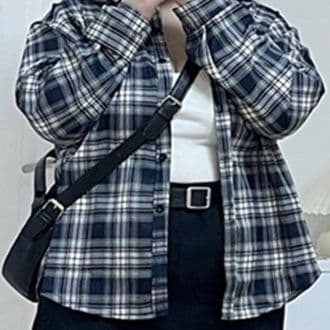 柄シャツ クラシック格子オーバーシャツ