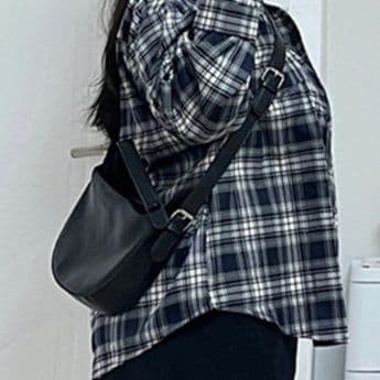 柄シャツ クラシック格子オーバーシャツ