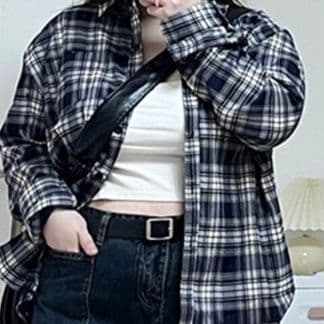 柄シャツ クラシック格子オーバーシャツ