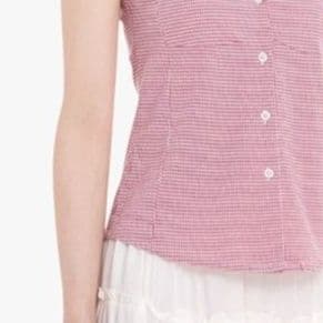 柄シャツ 柄シャツ 細格子ノースリーブシャツ