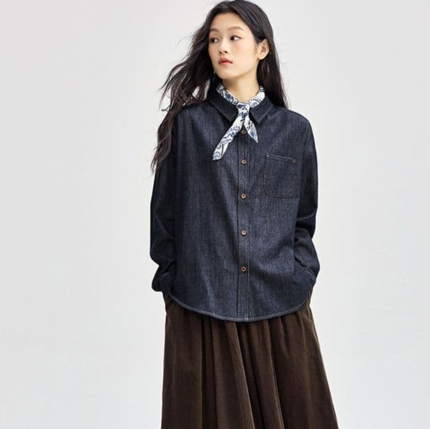 柄シャツ 柄シャツ ブルー　シャツ