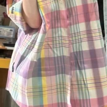 柄シャツ 柄シャツ 星空パステルチェック半袖シャツ