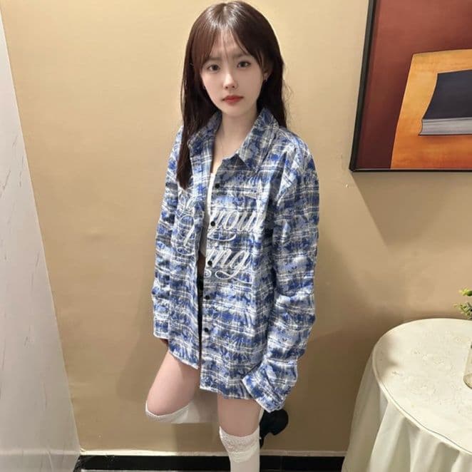 柄シャツ 柄シャツ バケーション風チェックシャツ