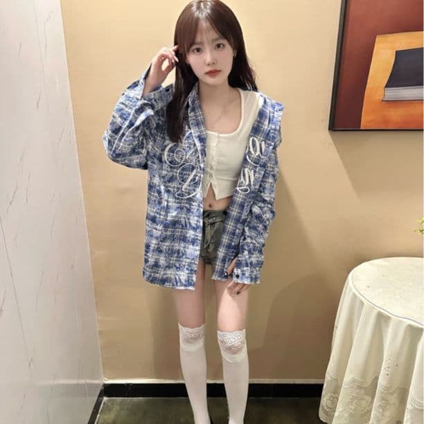 柄シャツ 柄シャツ バケーション風チェックシャツ