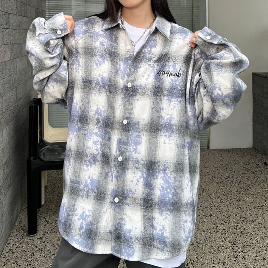 柄シャツ 柄シャツ ヴィンテージ風ウォッシュ加工チェック