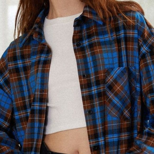 柄シャツ トラッドオーバーサイズチェック柄シャツ