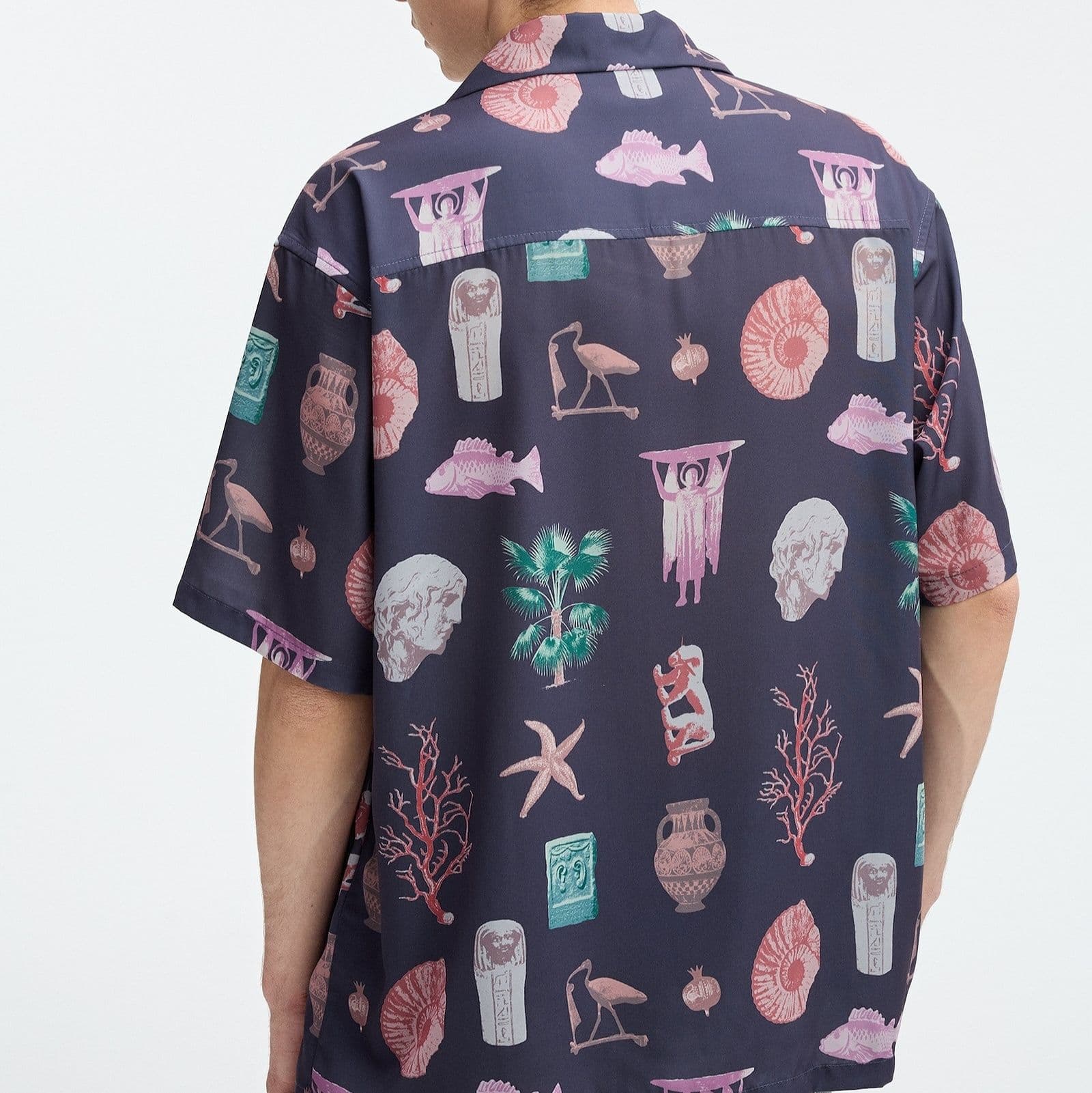 柄シャツ 古代博物館 半袖総柄シャツ