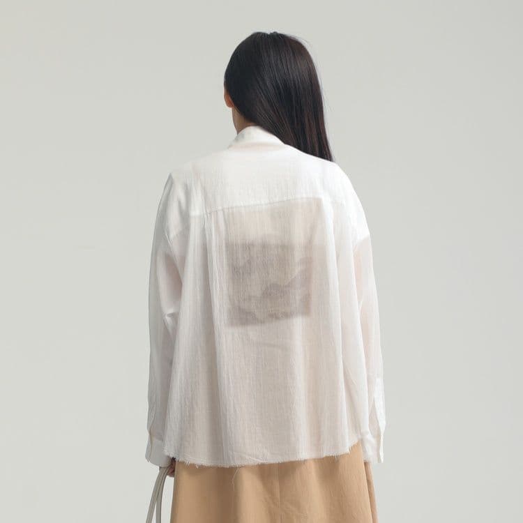 柄シャツ 透かし織り風合いシャツ