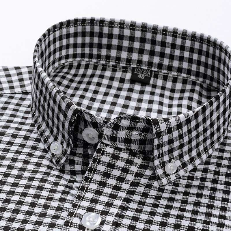 チェック柄シャツ しなやか格子模様ボタンダウンシャツ
