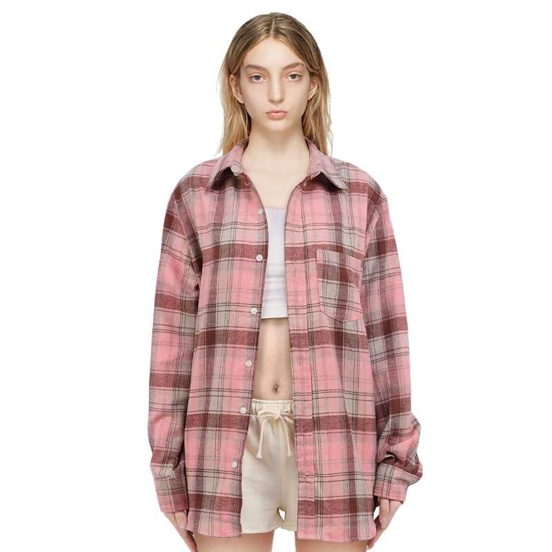 チェック柄シャツ ゆったりシルエット フランネルチェックシャツ