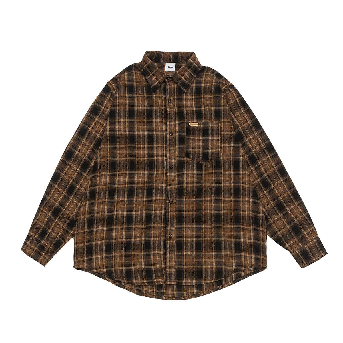 クラシック風格チェック柄シャツ