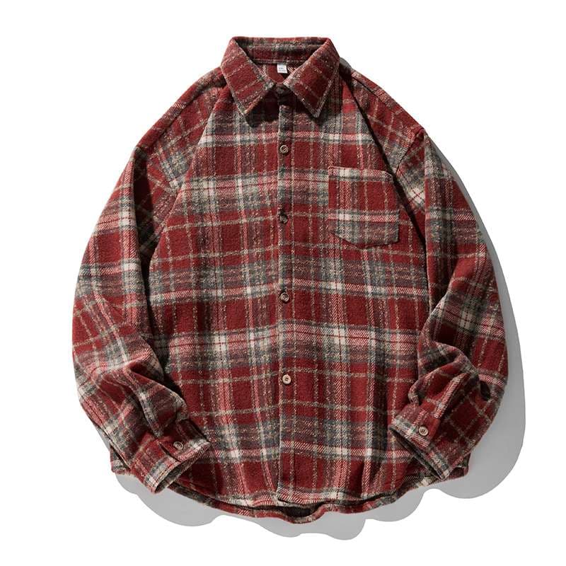 チェック柄シャツ　ゆるふわ カジュアル 柄シャツ メンズ レディース