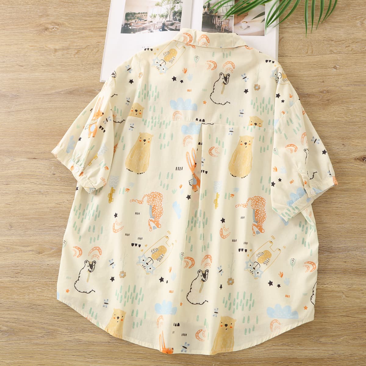 柄シャツ ゆめいろ動物園シャツ