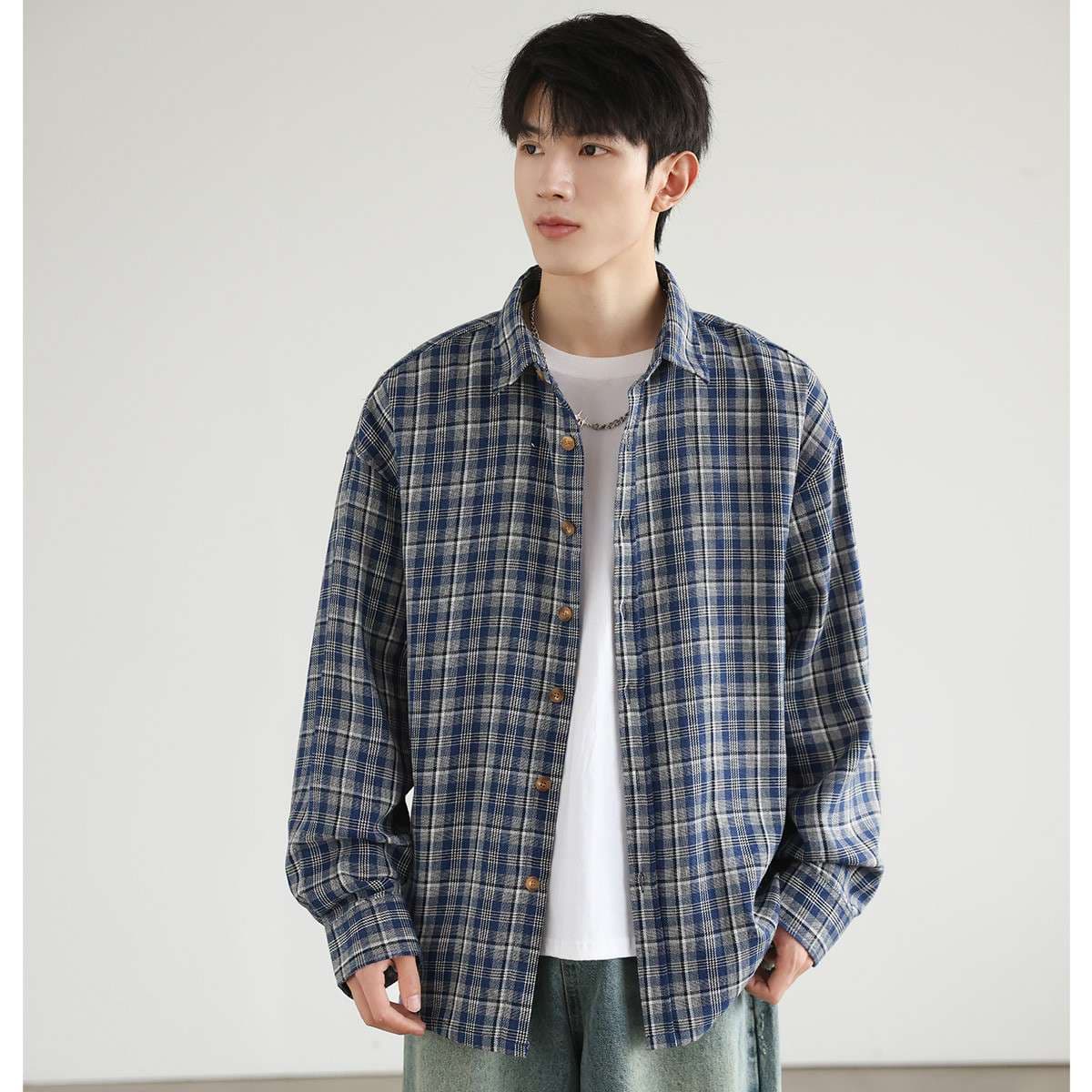チェック柄シャツ　カジュアルチェック柄シャツ やわらか生地
