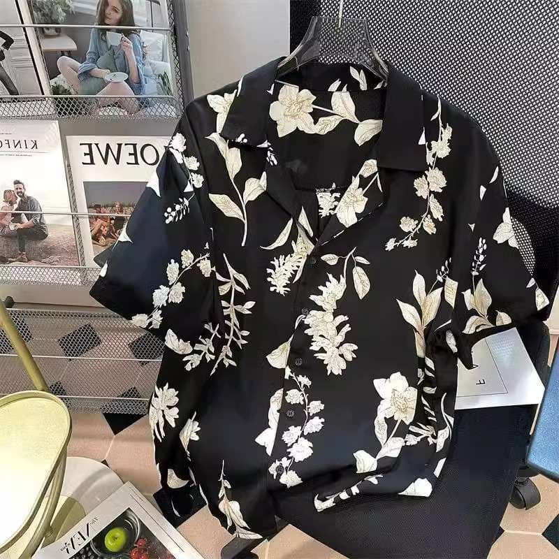 花柄シャツ 優雅な花柄開襟シャツ